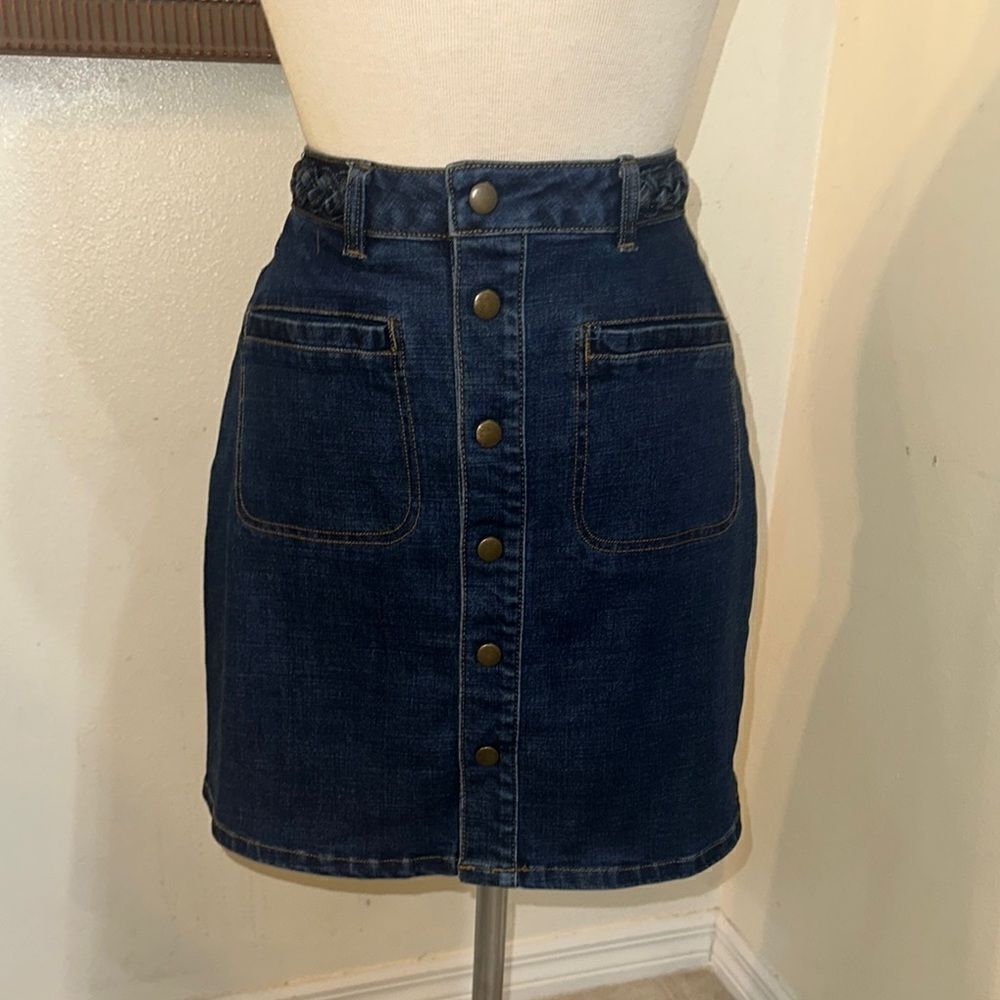 HARPER Denim Snap Button-Front Skirt Size Small